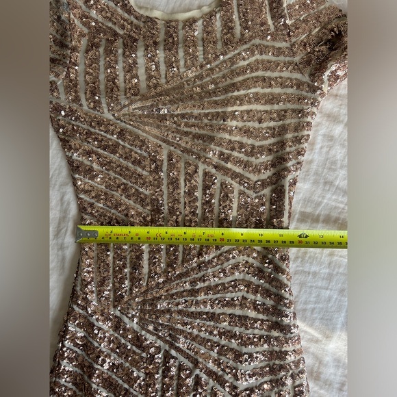 Forever 21 Sequin Rose Gold Stretchy Dress - Picture 5 of 8